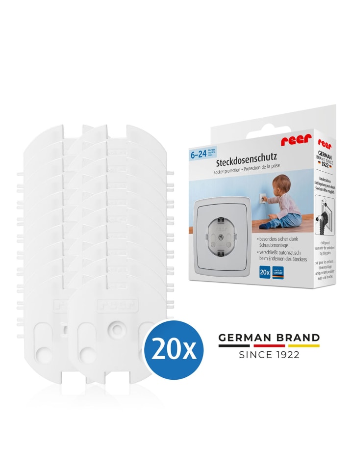 Reer [20 Stück] Steckdosenschutz schraubbar in Weiß ab 0 Monate günstig kaufen onesize