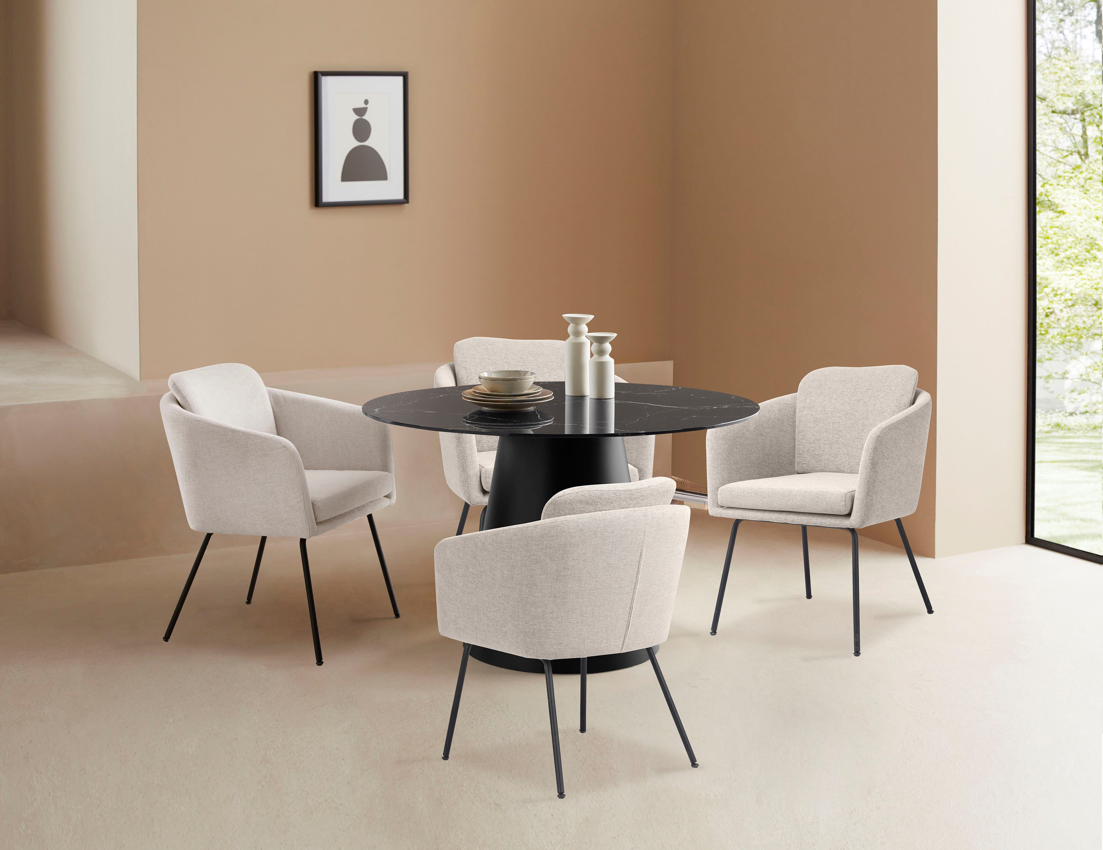 LeGer Home by Lena Gercke Esszimmerstuhl Fleur, Sitz -und Rücken gepolstert, in 4 Farben erhältlich