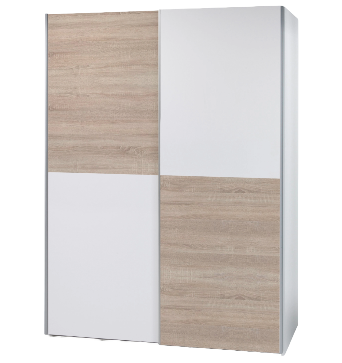 Schwebetürenschrank Time Weiß-Eiche