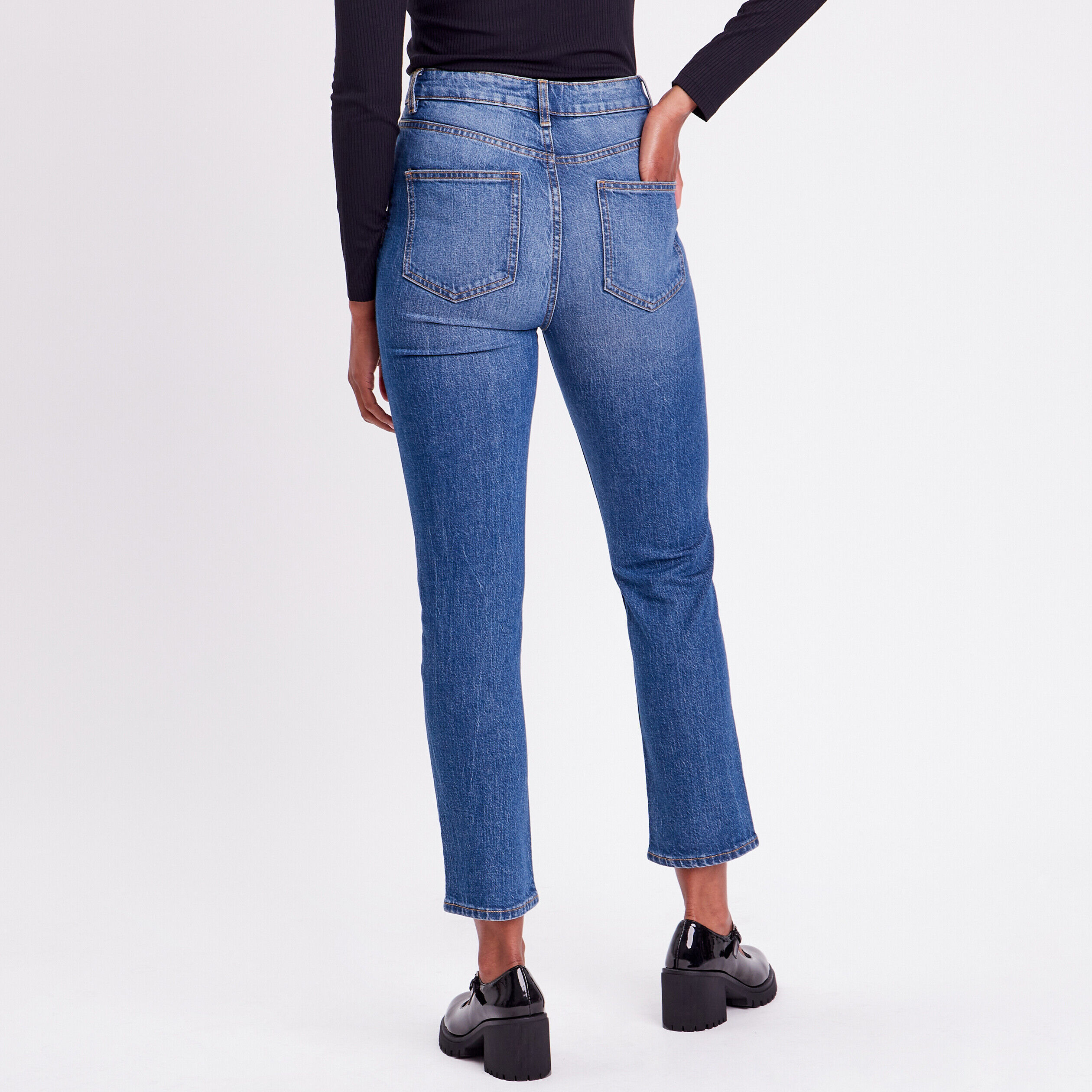 Jeans slim taille haute 7/8ème denim stone femme | Cache Cache