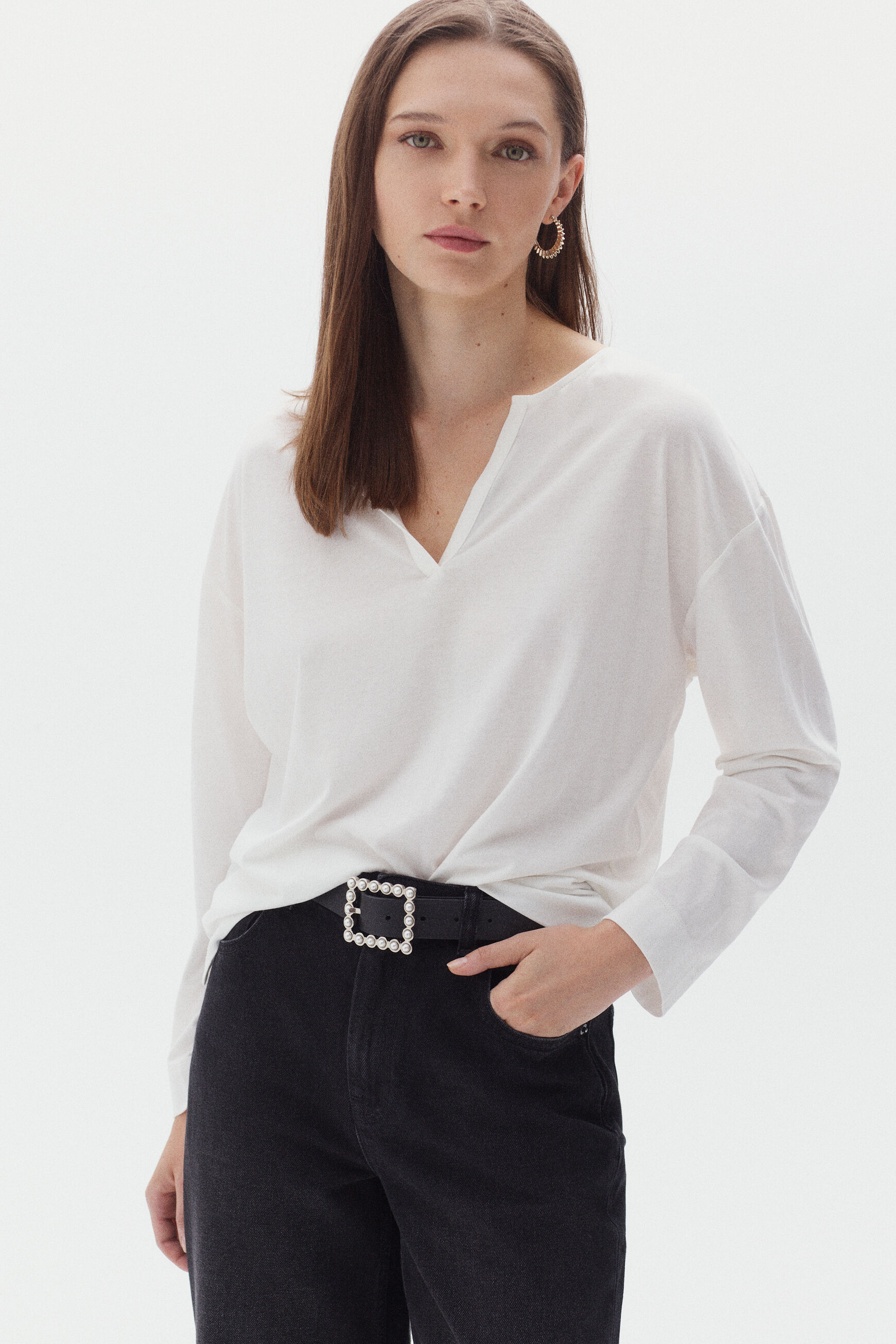 t-shirt texas ivoire femme