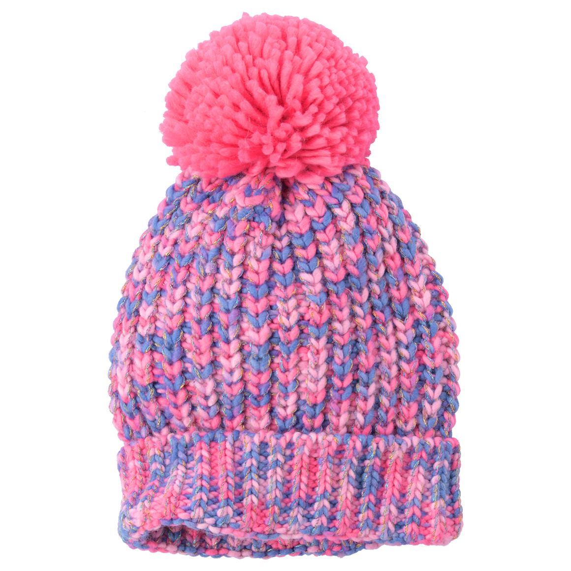 Mädchen Strickmütze mit Pompon