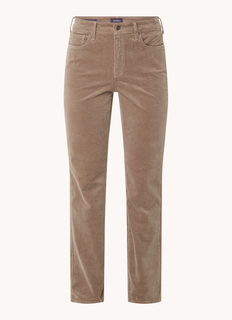 Pantaloni chino NYDJ Marilyn cu talie înaltă, croială dreaptă, din cordură elastică
