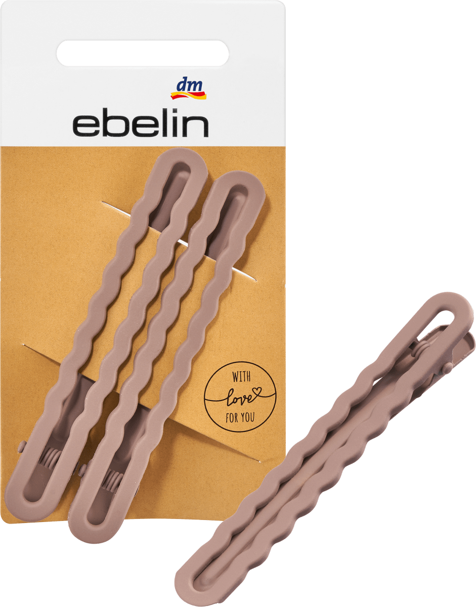 Haarclips braun gewellt, 2 St