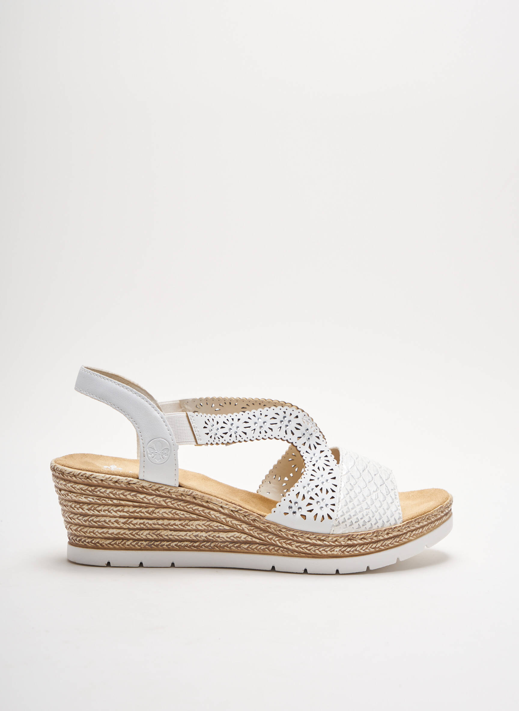 Rieker Sandales Nu Pieds Femme couleur blanc