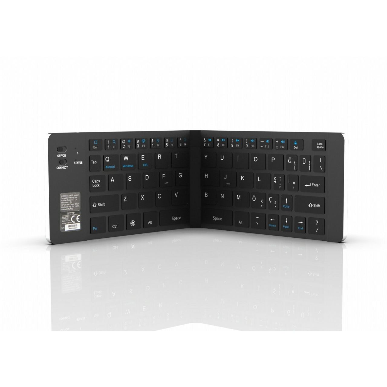 Inca Tastatur IBK-579BT Mini-Größe mit faltbarer Struktur, Akku layout Deutsch