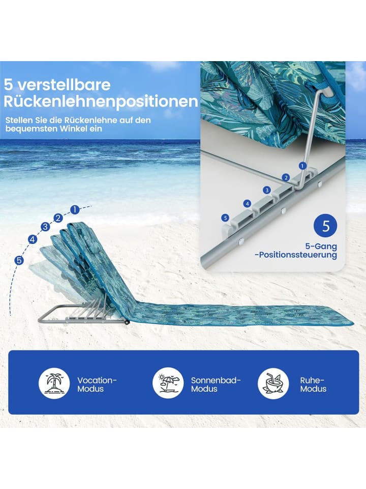 COSTWAY Strandmatte 2er Set in Türkis günstig kaufen onesize