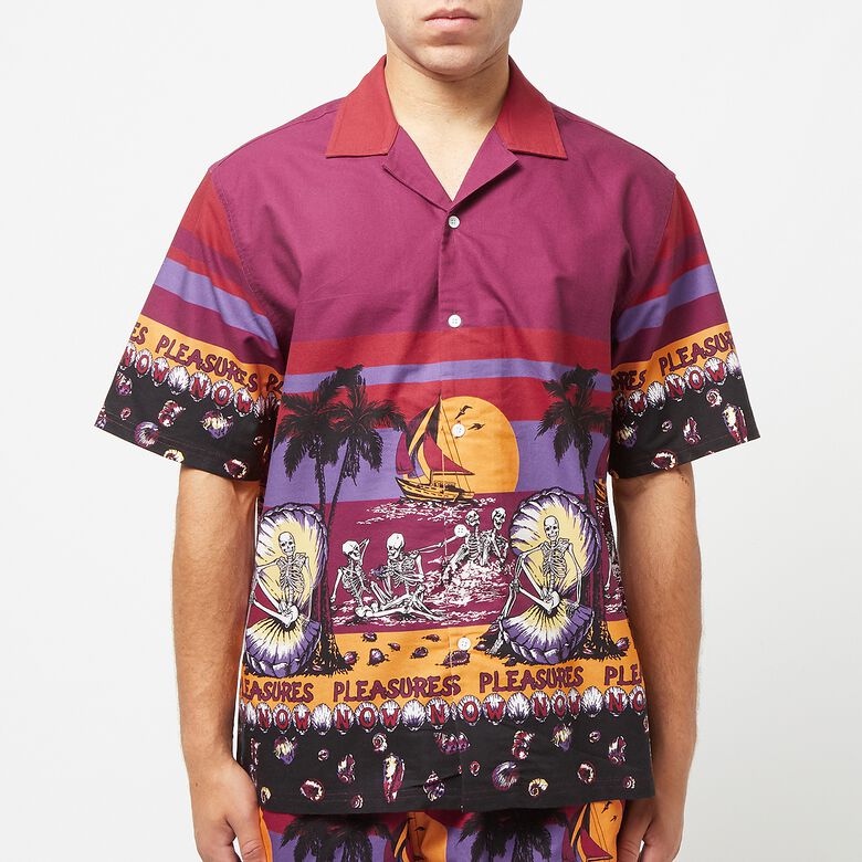 Pleasures Beach Button Down burgundy