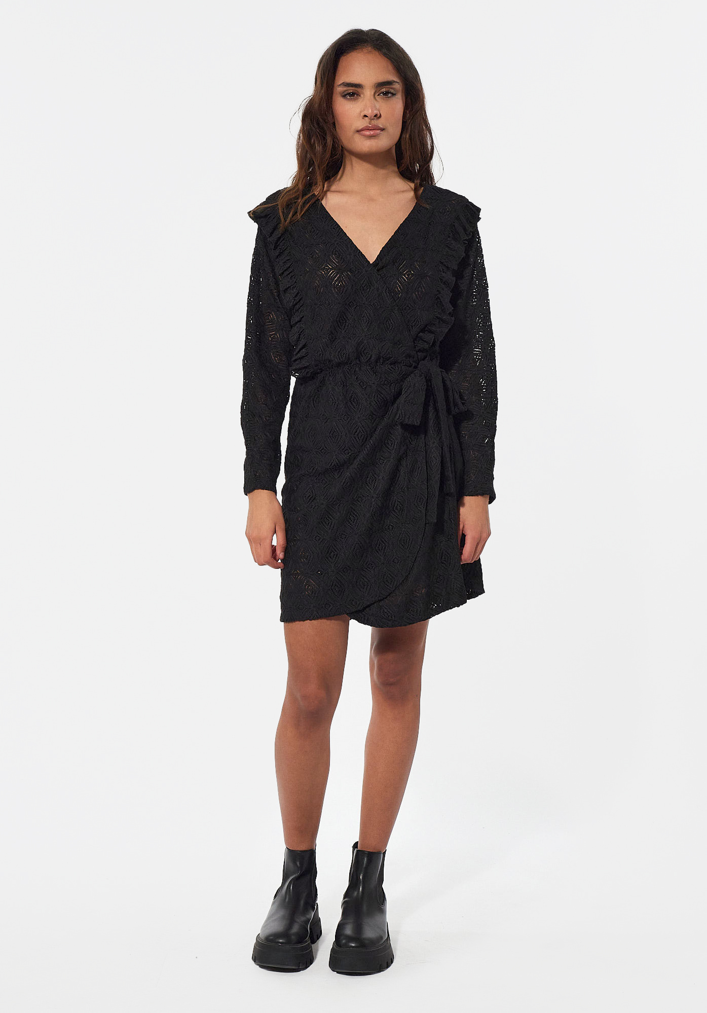 BHIBA  Robe cache-coeur noire Femme