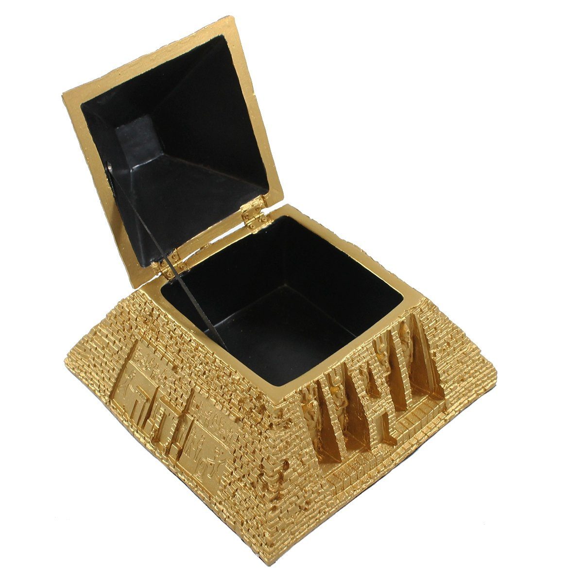 colourliving Schmuckkasten Dekofigur Pyramide Schmuckschatulle Schmuck Aufbewahrung Ägypten, detailreich verarbeitet, handbemalt, möbelschonende Filzuntersetzer