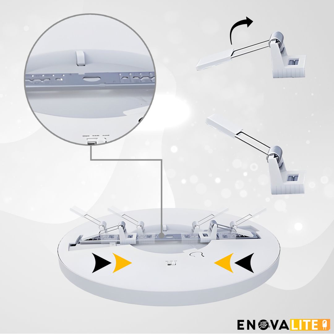 ENOVALITE LED CCT Panel, Ein-/Aufbau, dimmbar, 24W, ø330mm, Lochdurchm. variabel