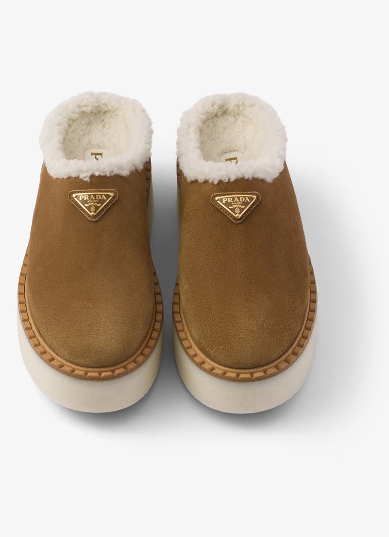 Prada Suede mokasine s ovčjom kožom
