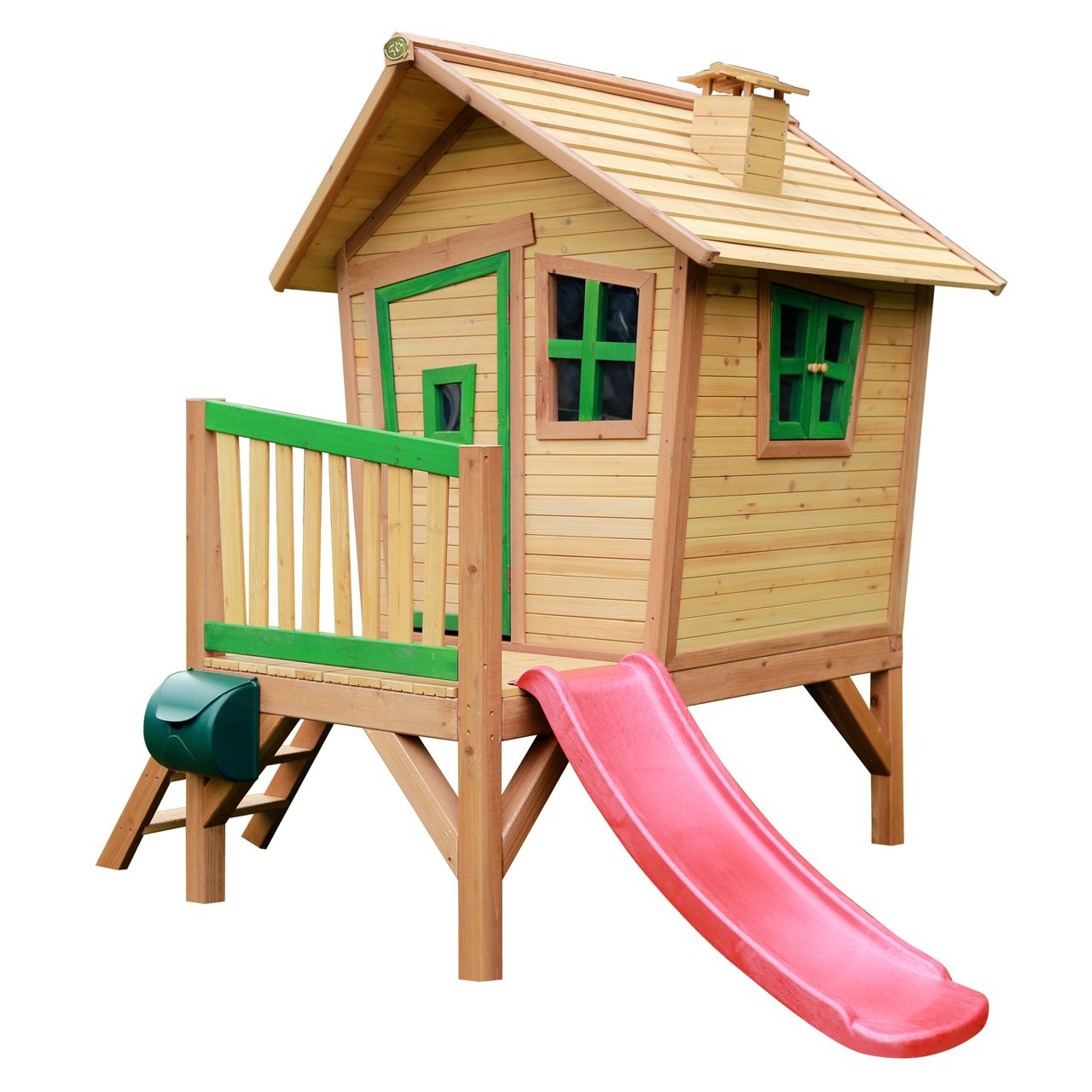 AXI Robin Spielhaus Braun/Grün - Rote Rutsche