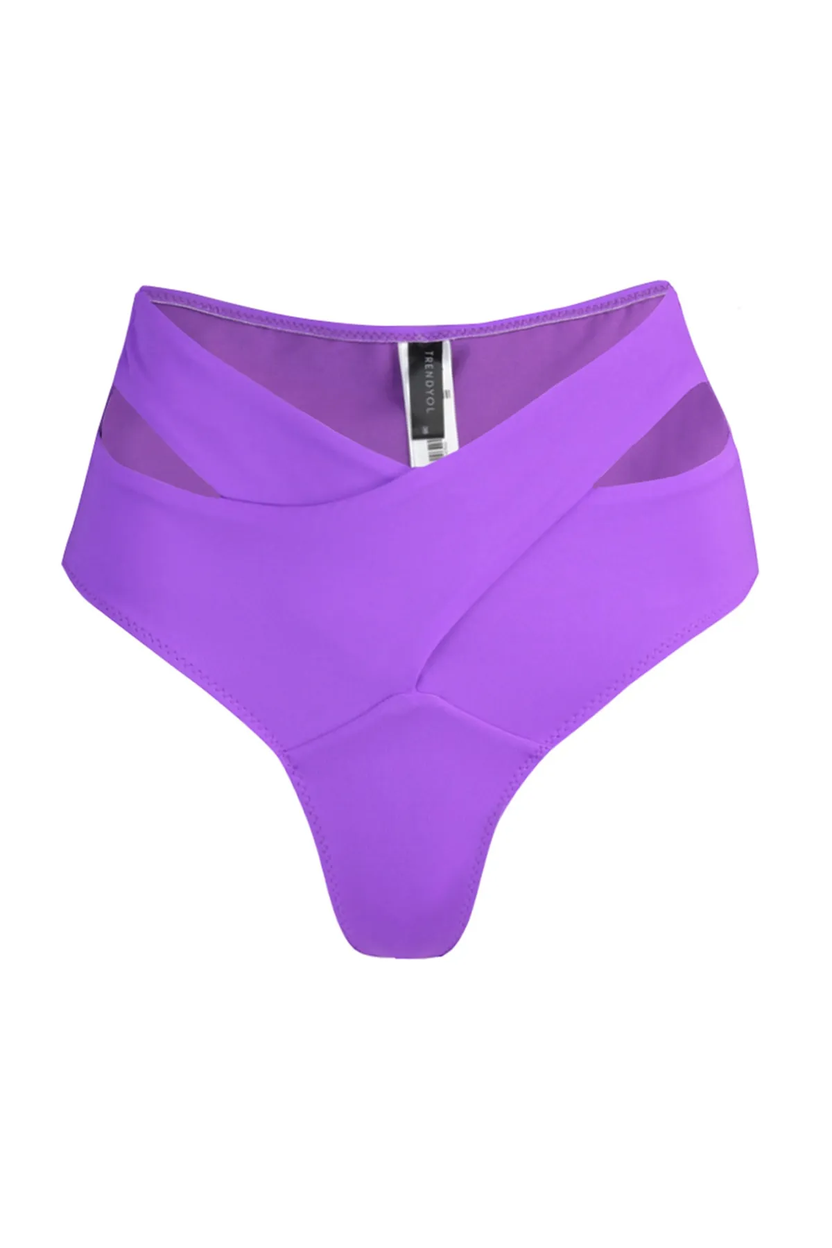Trendyol Collection  Lila Cut-out/Fenster-Bikinihose mit hoher Taille und normaler Taille TBESS20BA0184