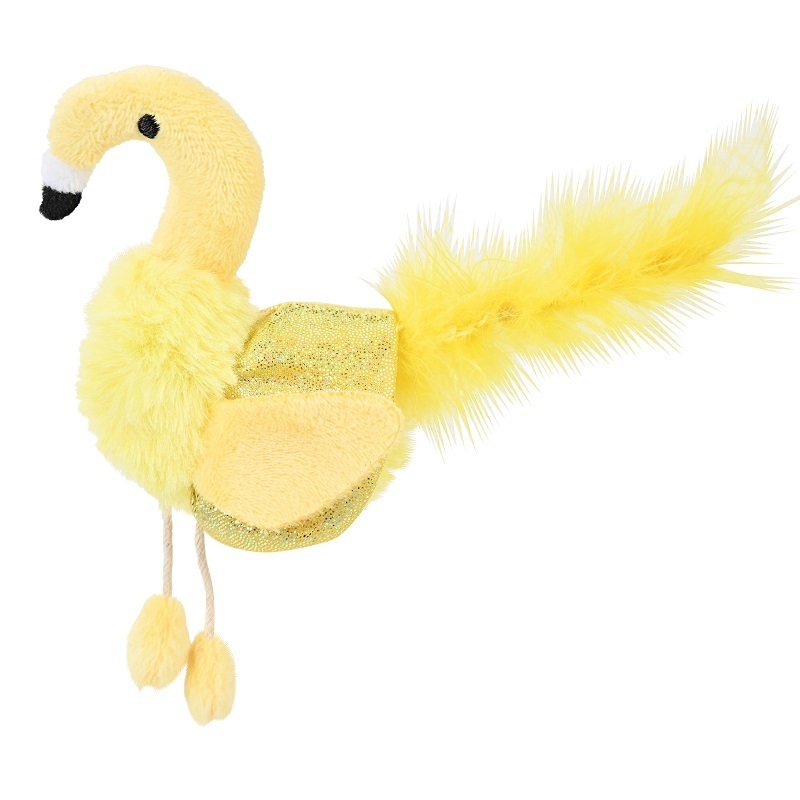 AniOne Spielmäuse & Bälle AniOne Spielzeug Flamingo Raschelfolie gelb