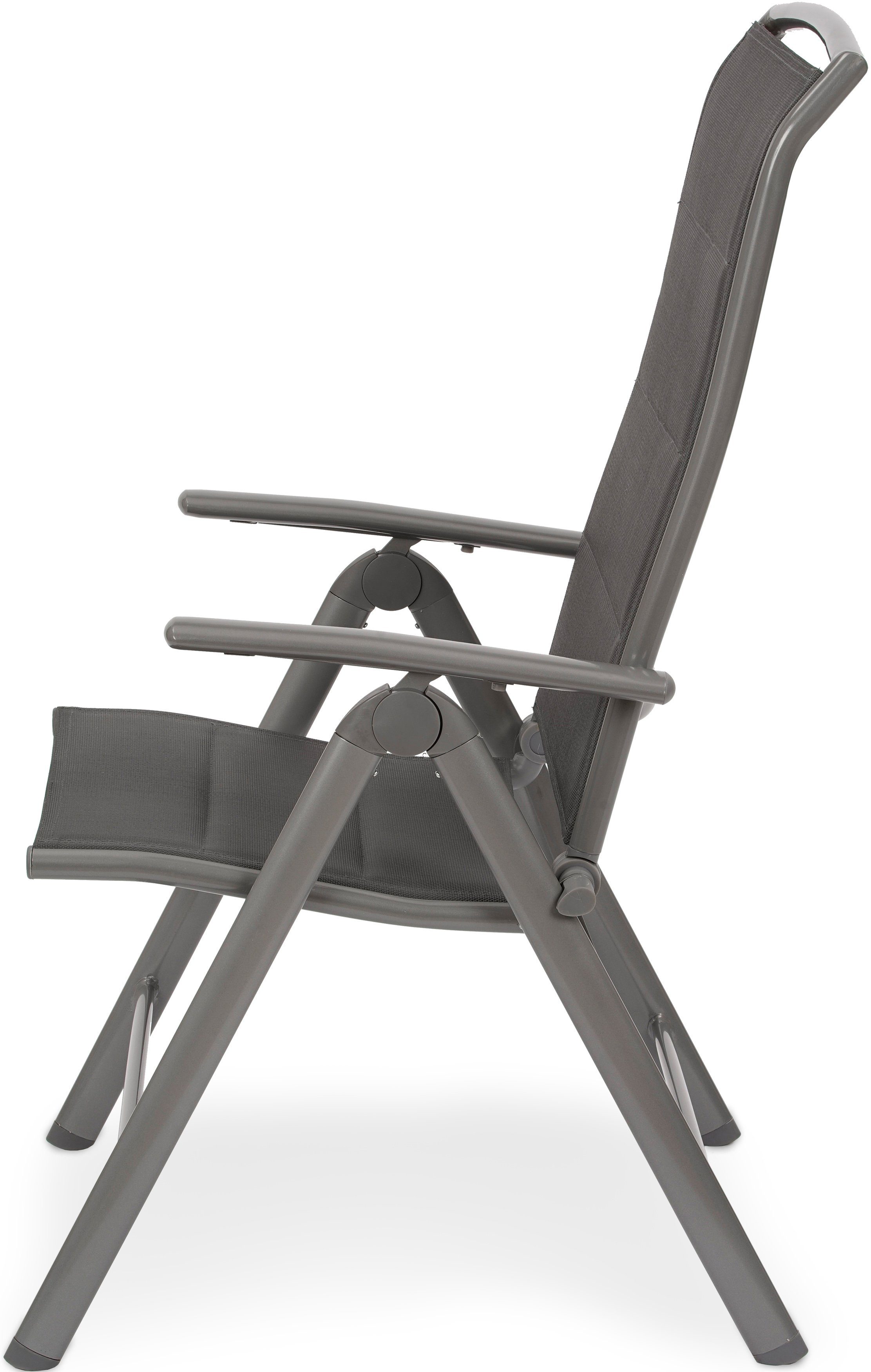 BRUBAKER Gartenstuhl Milano (Gepolstert und wetterfest, 1 St), Gestell aus Aluminium, 8-fach verstellbare Rückenlehne