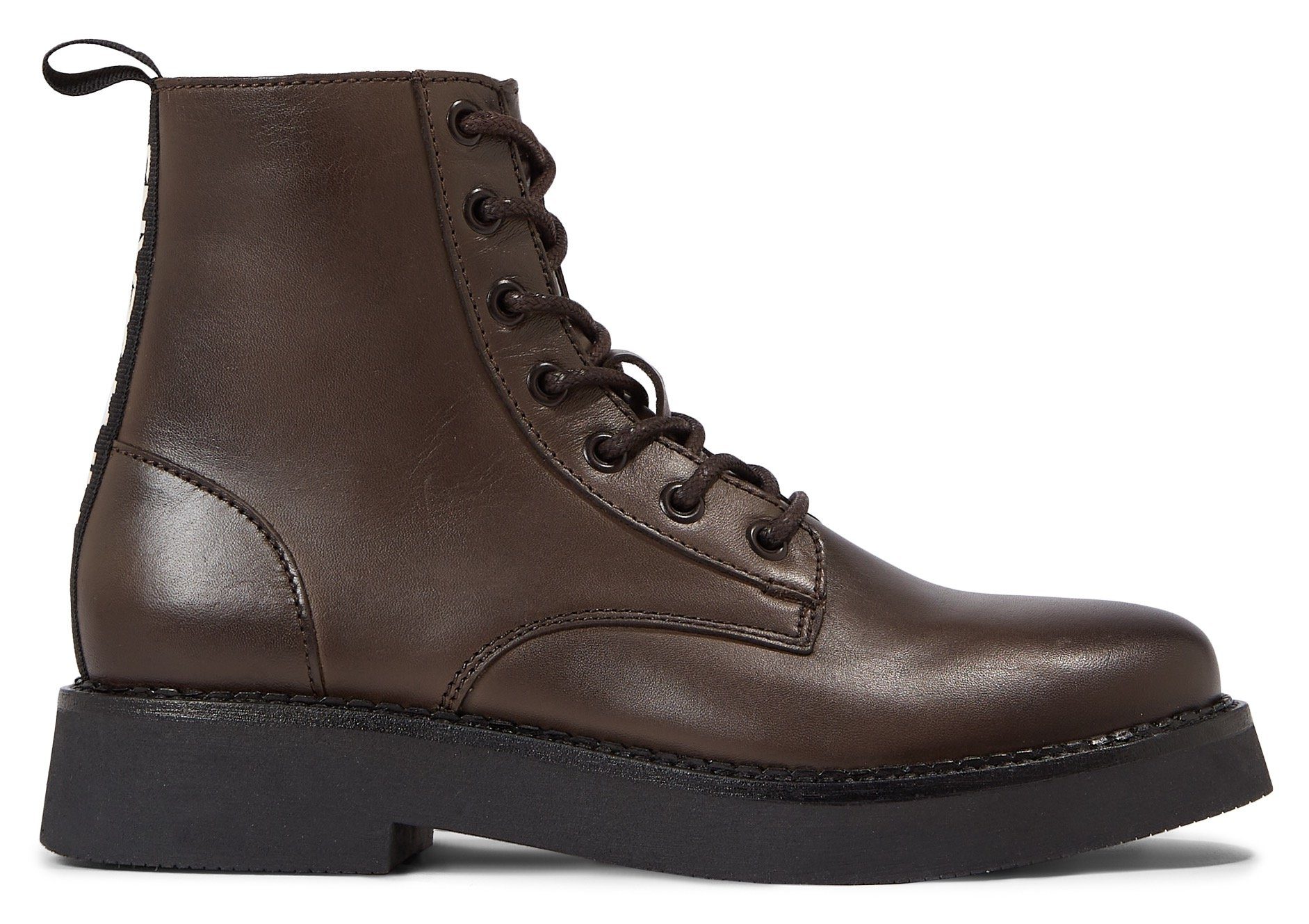 Tommy Jeans TJW LACE UP FLAT BOOT Schnürboots mit Logo an der Anziehlasche