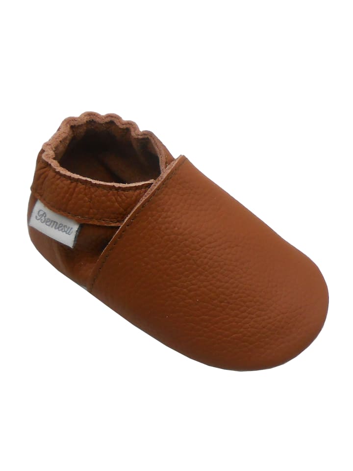 Yalion Leder-Krabbelschuhe in Braun günstig kaufen