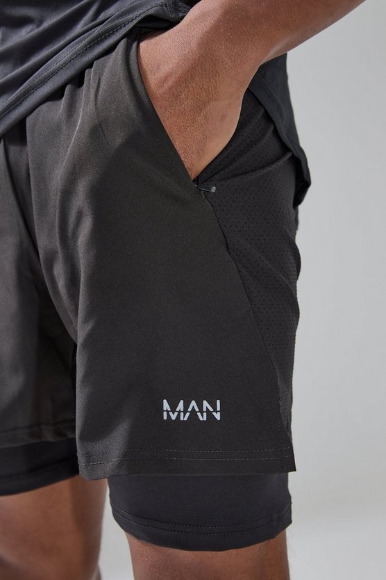 Man Active 2-in-1 Mesh-Shorts