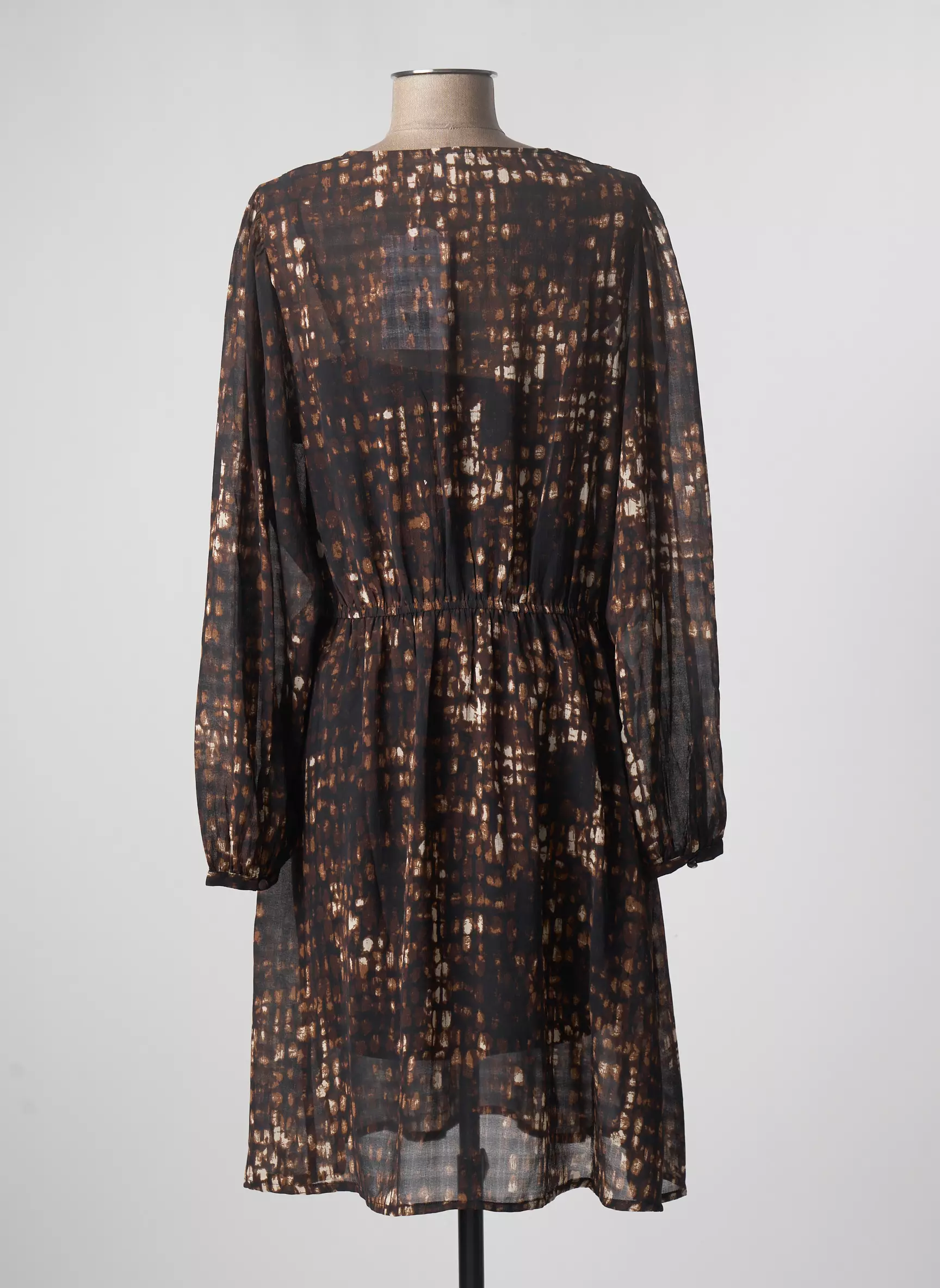 Ichi Robes Mi Longues Femme couleur marron