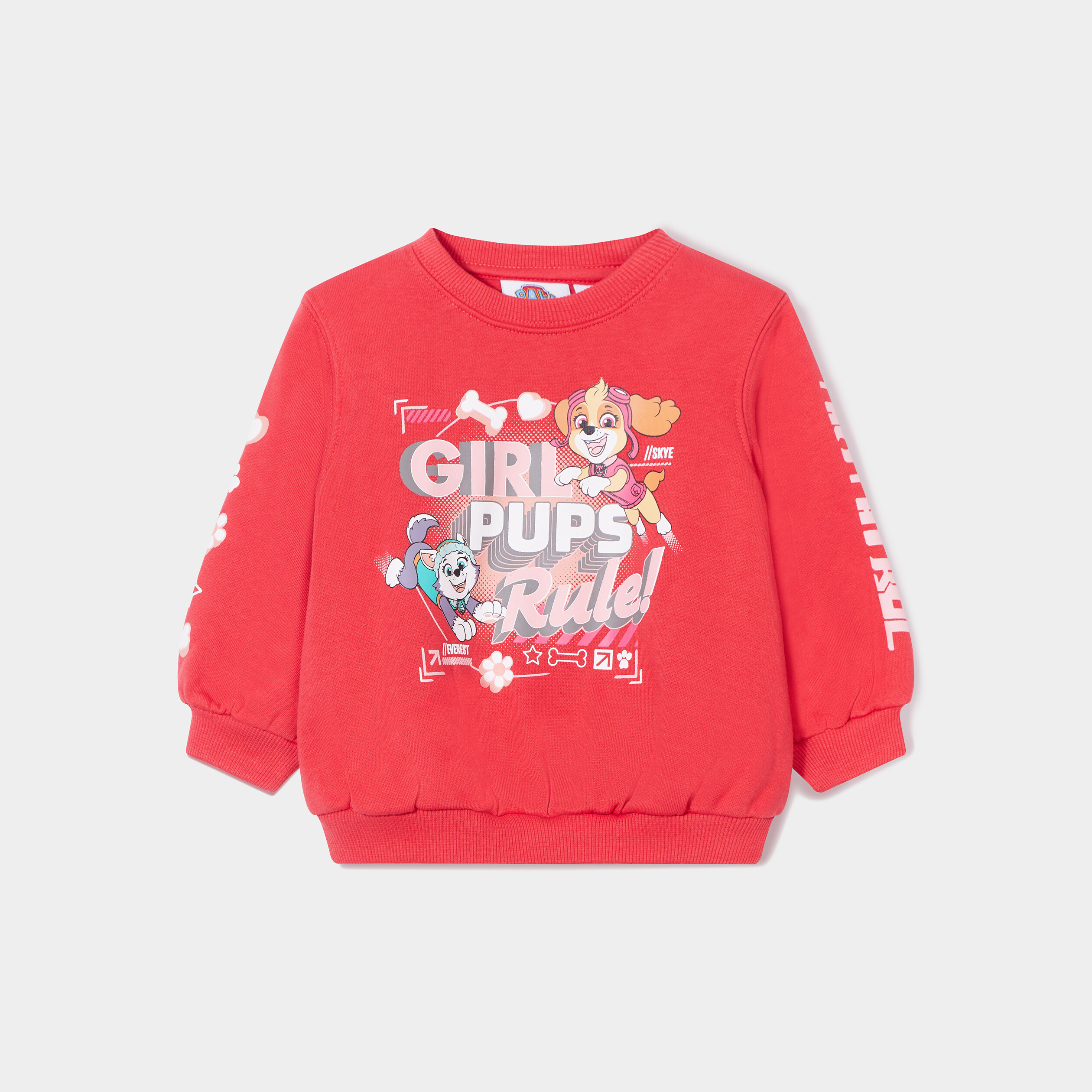 Sweat col rond coton Pat Patrouille rouge bébé fille | La Halle