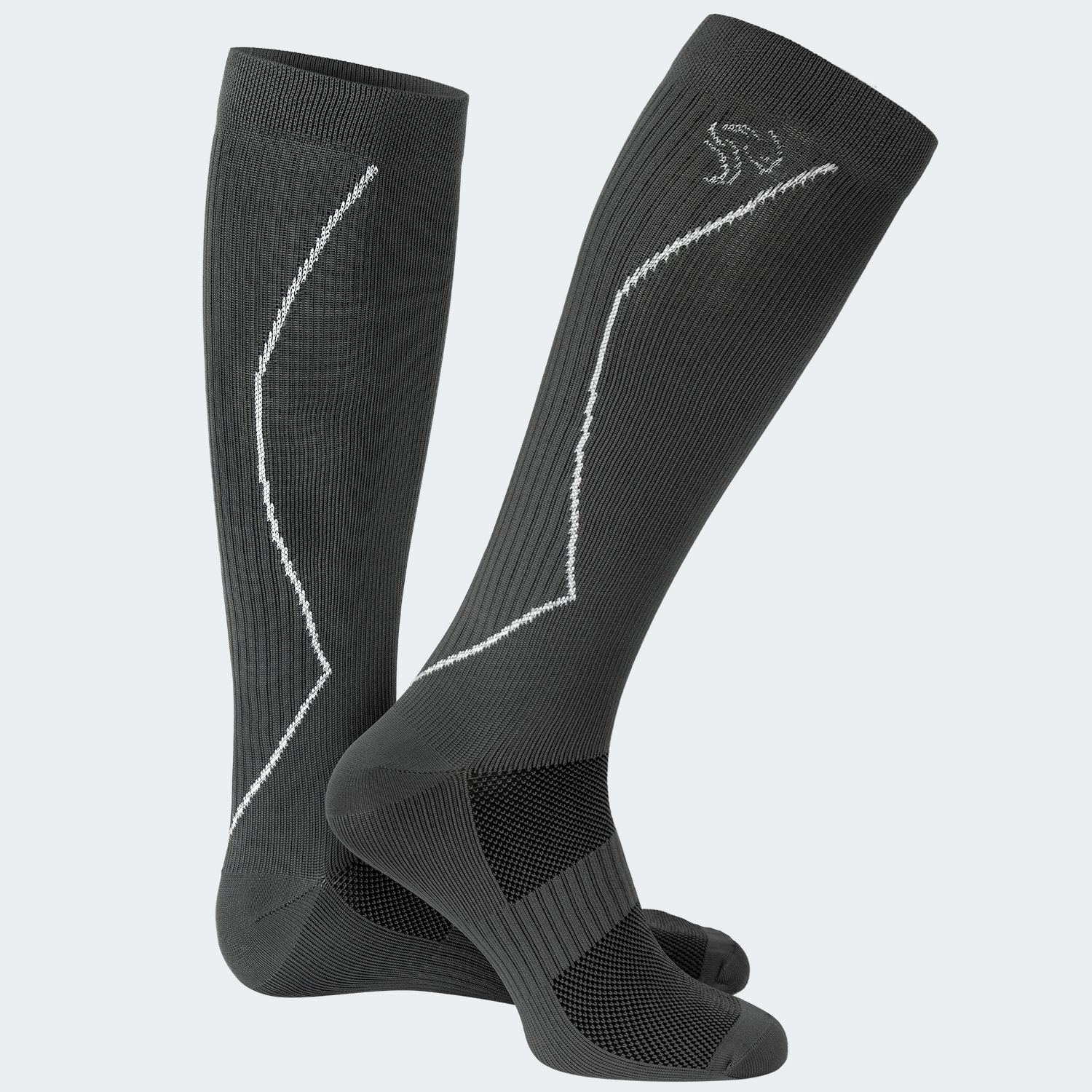 Black Snake Compression Fit Sport Grey Laufsocken