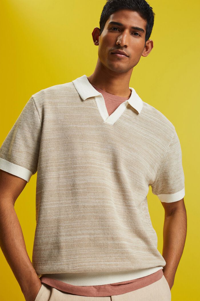 Kurzärmeliger Pullover mit Polokragen