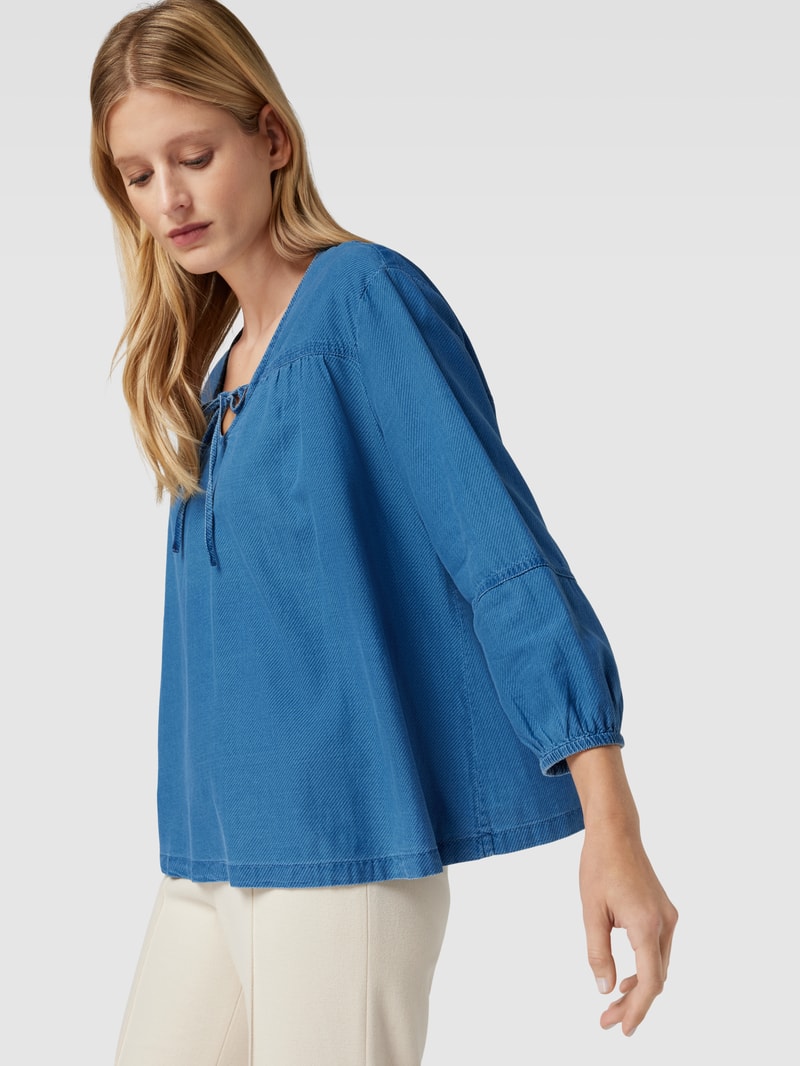 Jeansbluse mit 3/4-Arm in marineblau