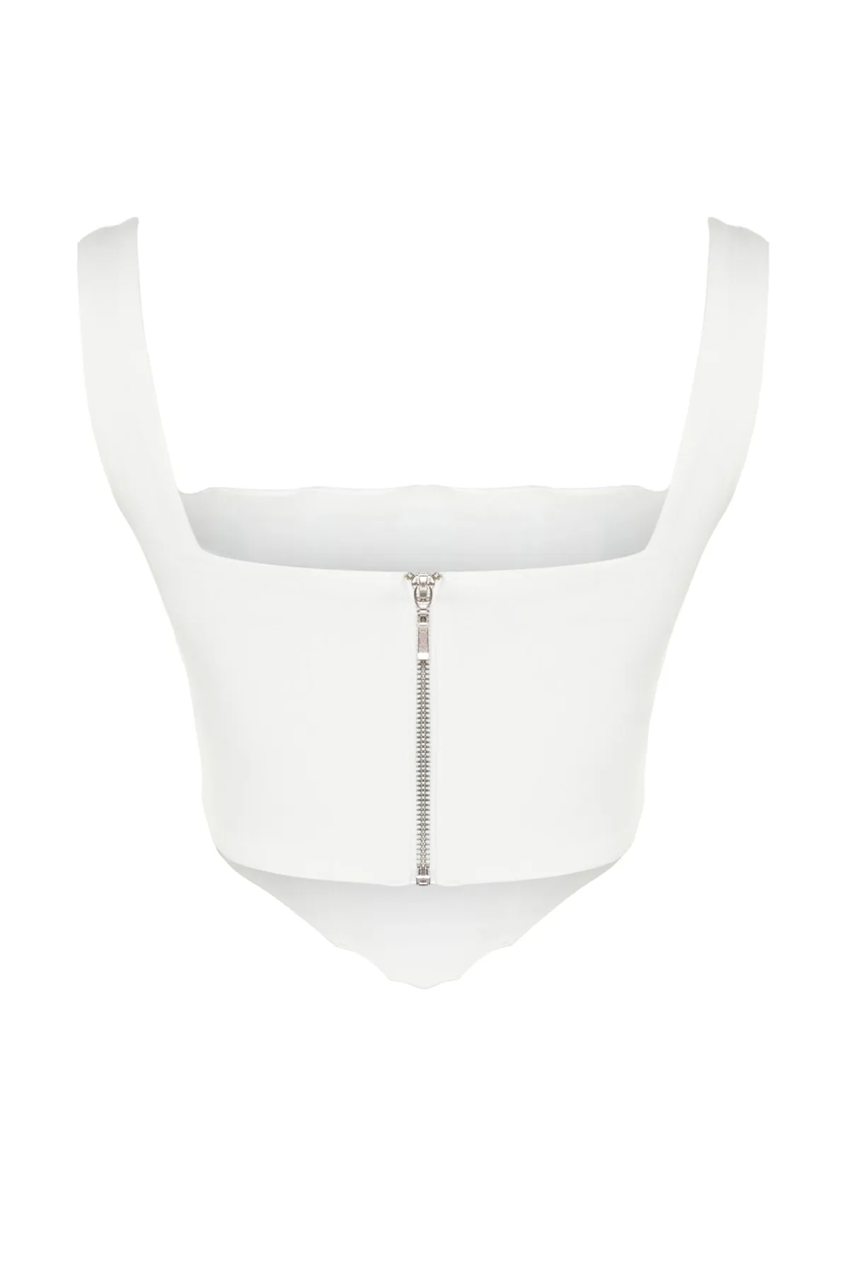 Trendyol Collection  Ecrufarbene, gewebte Korsett-Bluse mit Trägern TWOSS23BZ00938
