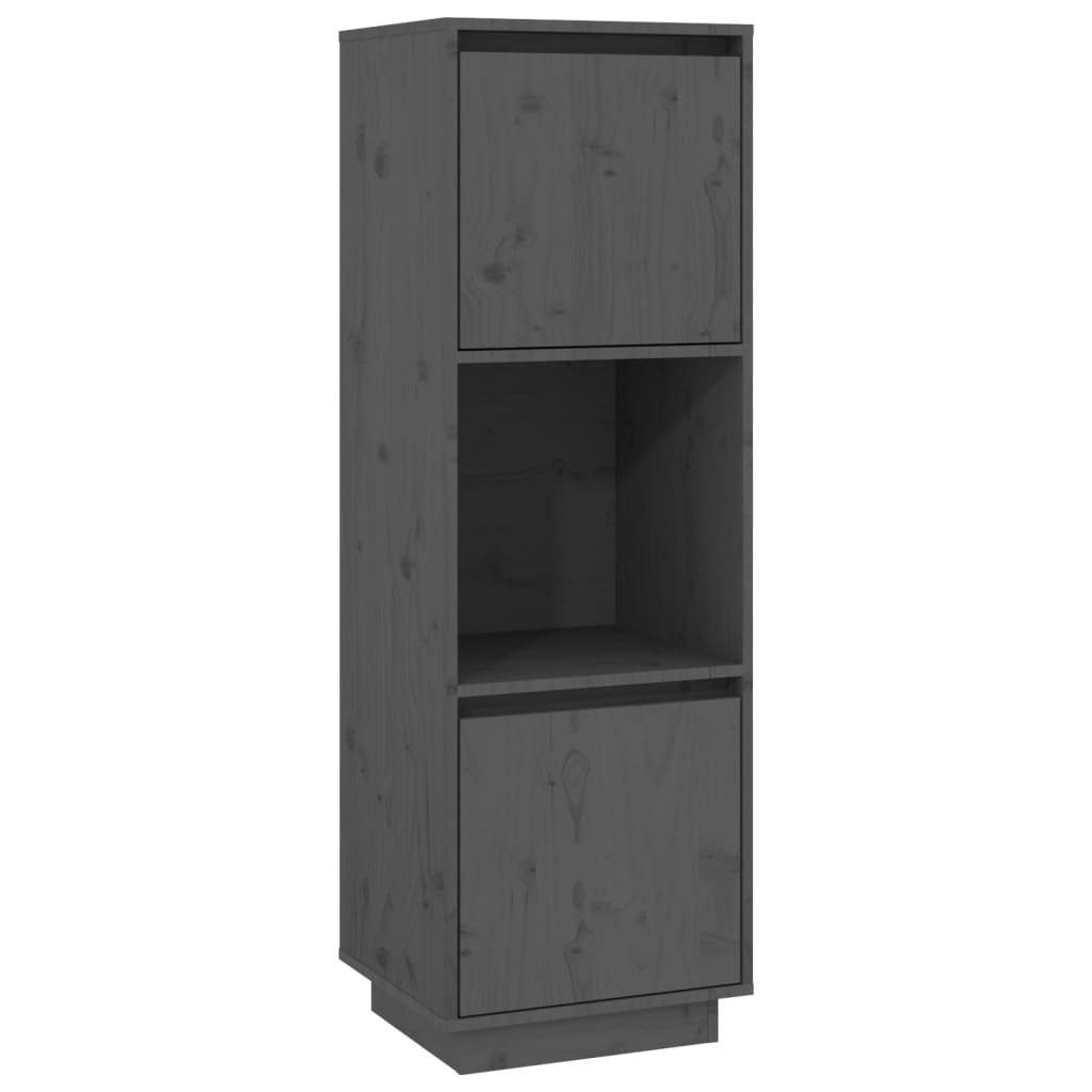 Tapferer Ping Highboard Highboard Grau 38x35x117 cm Massivholz Kiefer (1 St)