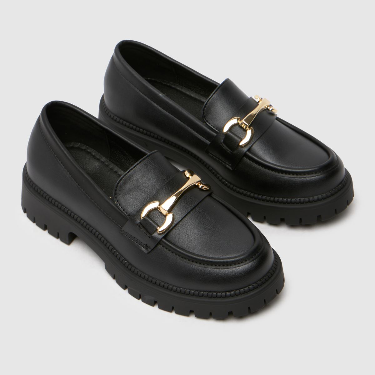 Schuh svarta gitterloafers för flickor, juniorskor