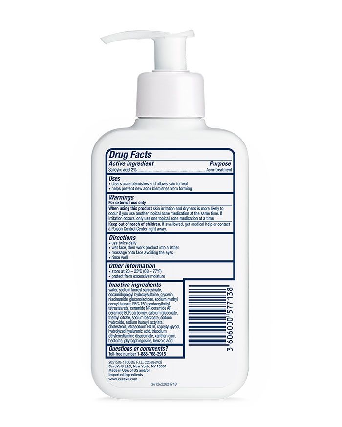 Gel nettoyant moussant anti-acné à l'acide salicylique