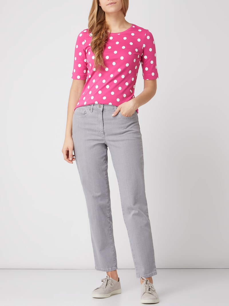 Comfort Fit Jeans mit Stretch-Anteil Modell 'Greta' in hellgrau