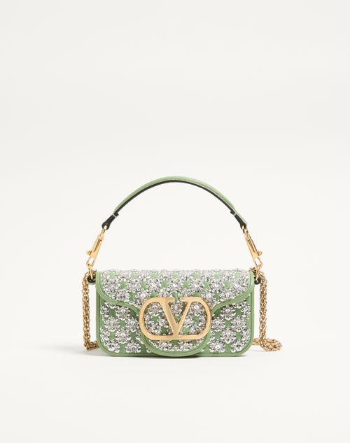 Bolsa de ombro pequena bordada Valentino Garavani Locò