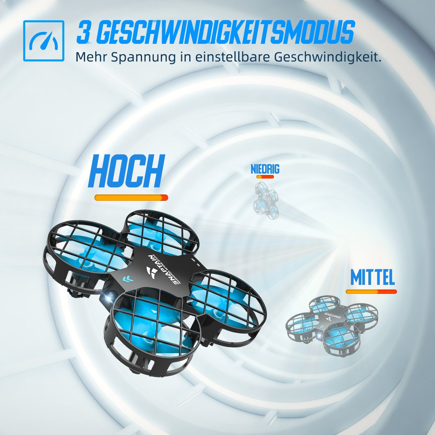 SNAPTAIN H823H PLUS Drohne (RCDrone Quadrocopter Helikopter mit Höhehalten Kopfloser Modus 3DFlips)