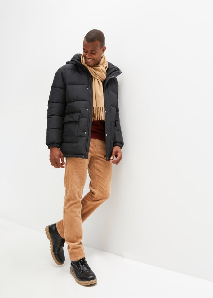 Steppjacke mit abnehmbarer Kapuze aus recyceltem Polyester
