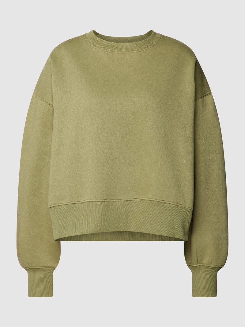 Sweatshirt mit gerippten Abschlüssen Modell 'HIKE' in olivgrün