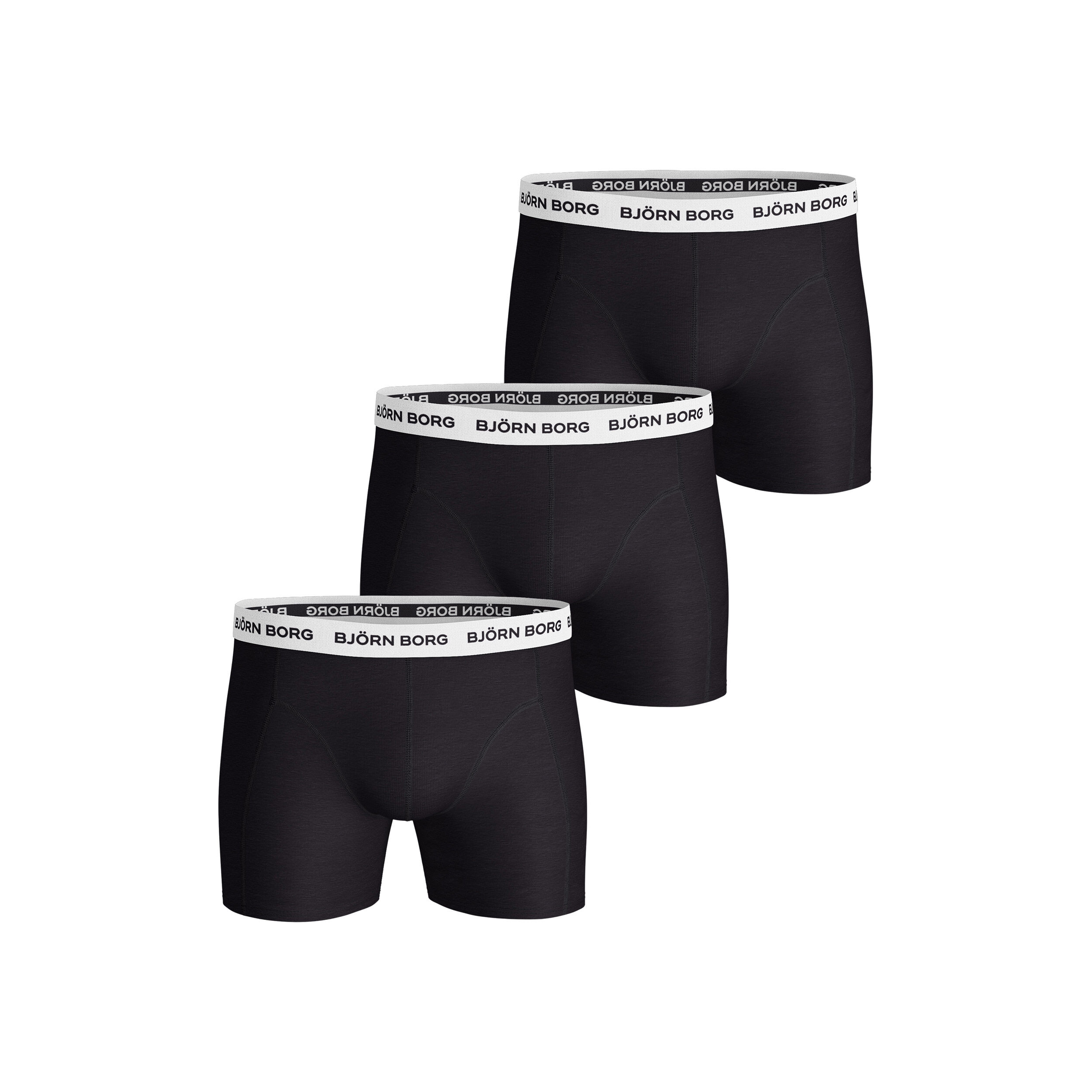 Noos Contrast Solids Boxer Short 3er Pack Herren - Schwarz, Weiß
