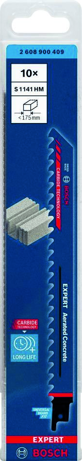 Bosch Blue Zubehör 2608900409 Expert „Porenbeton“ S 1141 HM Säbelsägeblatt 10-teilig