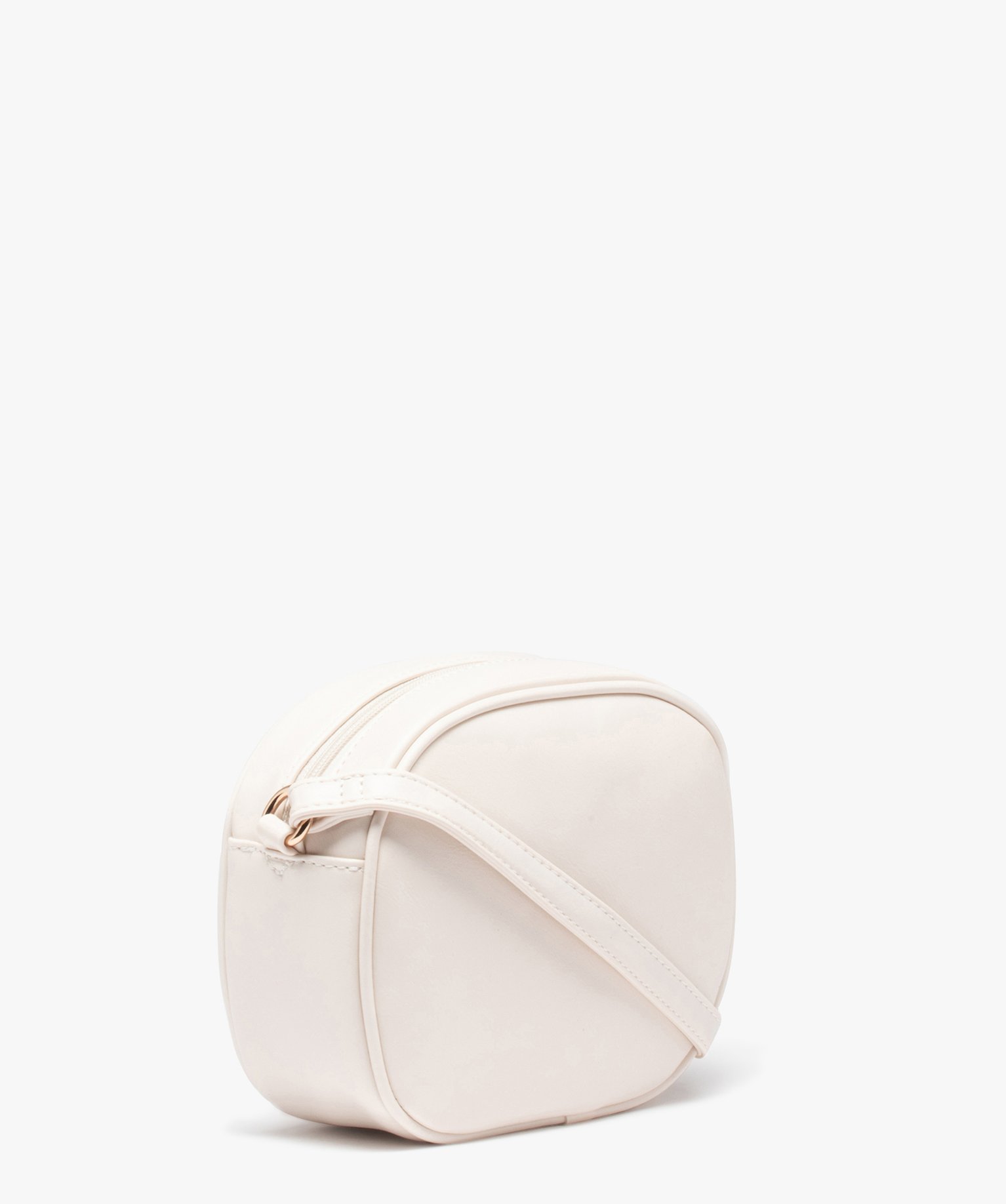 Sac femme petit format avec motif ajouré et breloque en tissu blanc | GEMO