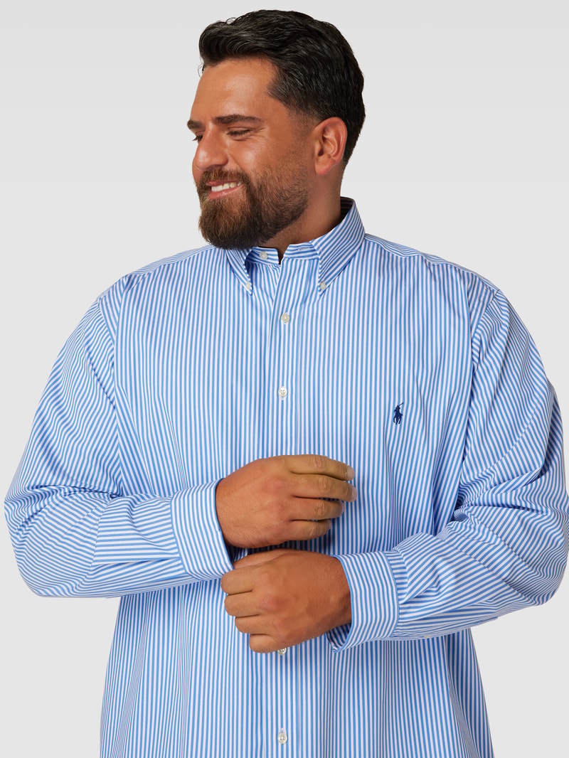 PLUS SIZE Freizeithemd mit Streifenmuster in hellblau