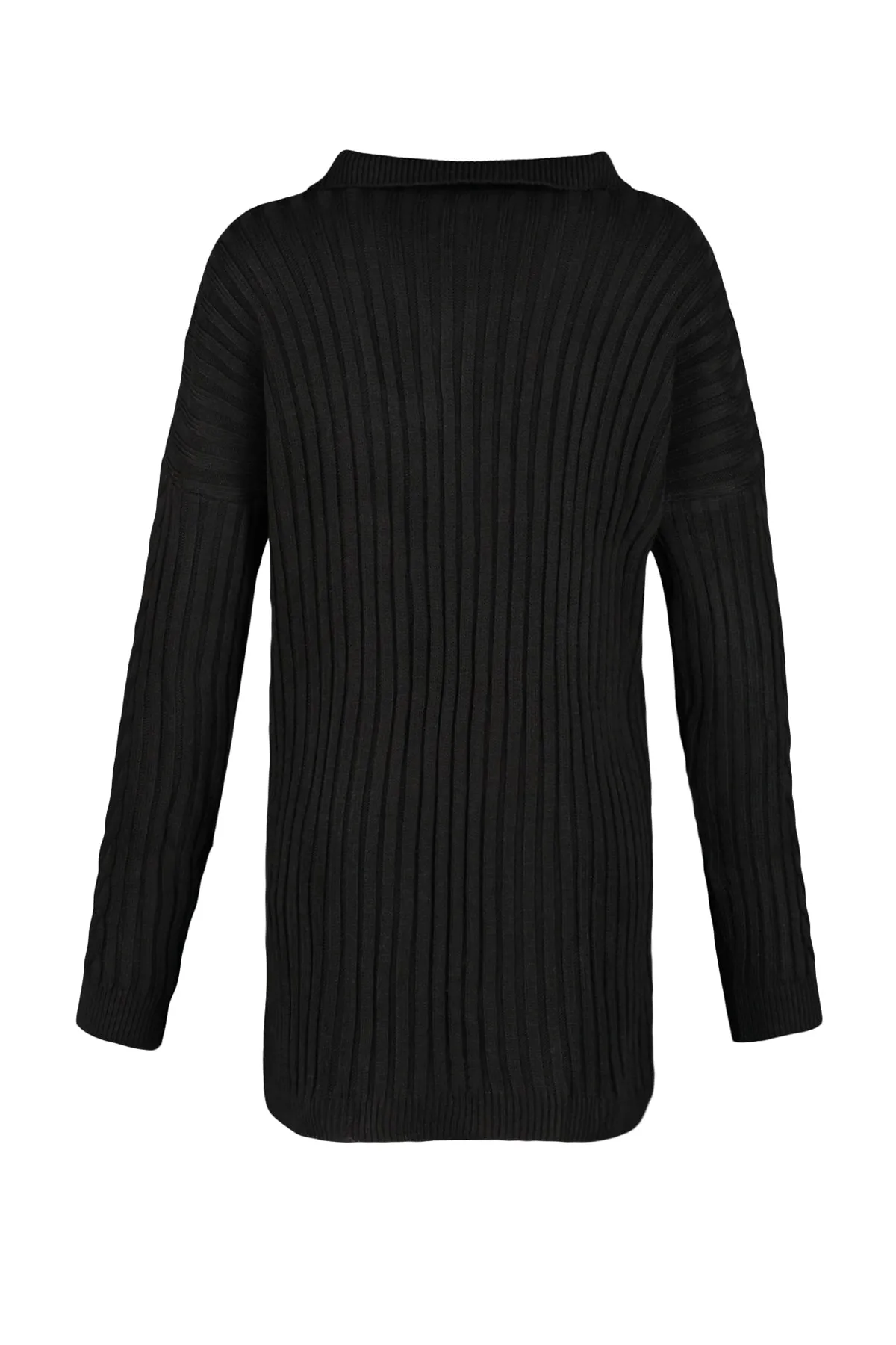 Trendyol Modest  Schwarzer Selanik-Strickpullover mit Reißverschluss TCTAW23AK00017