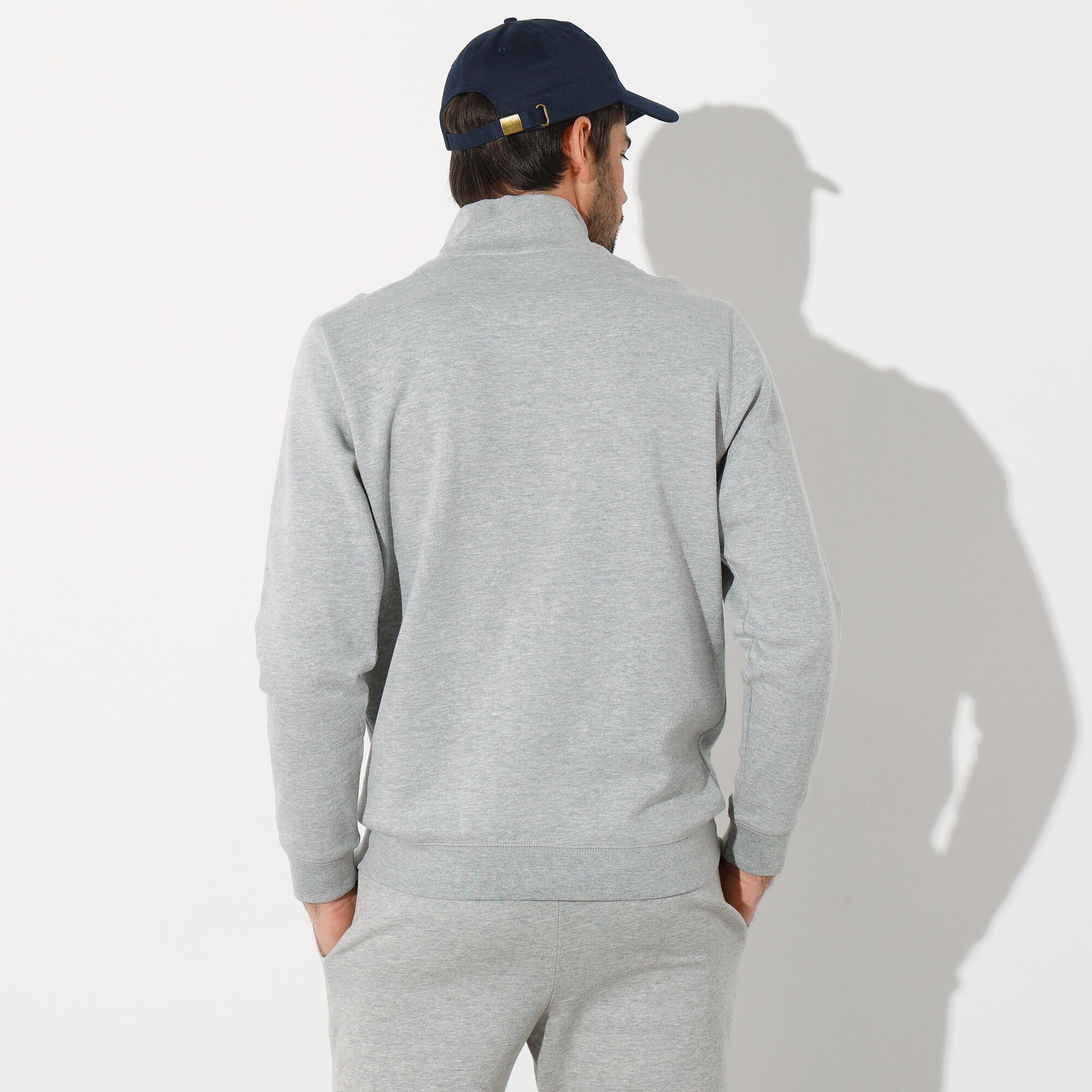 Sweat molleton col camionneur zippé