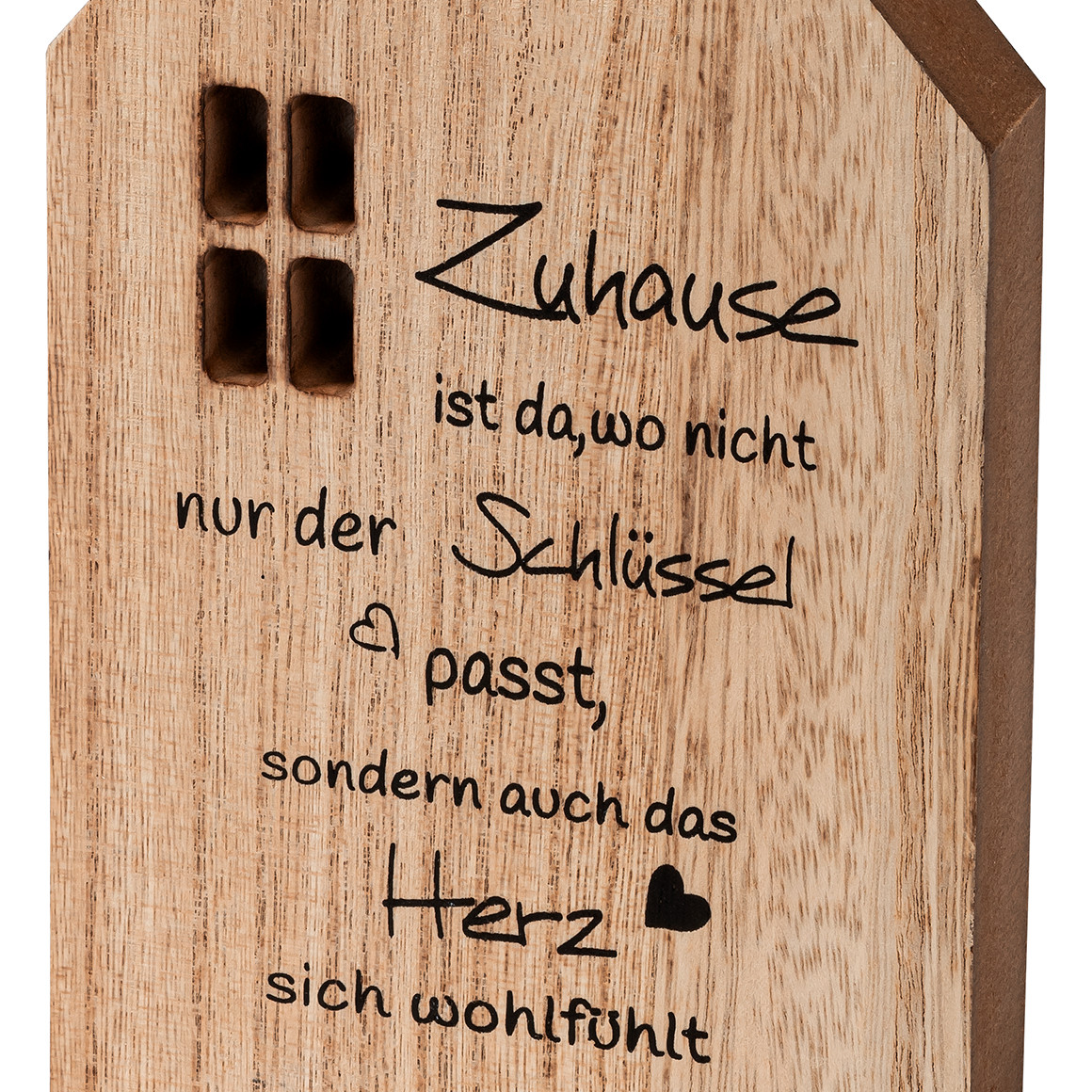 Dekoaufsteller Haus mit Schriftzug