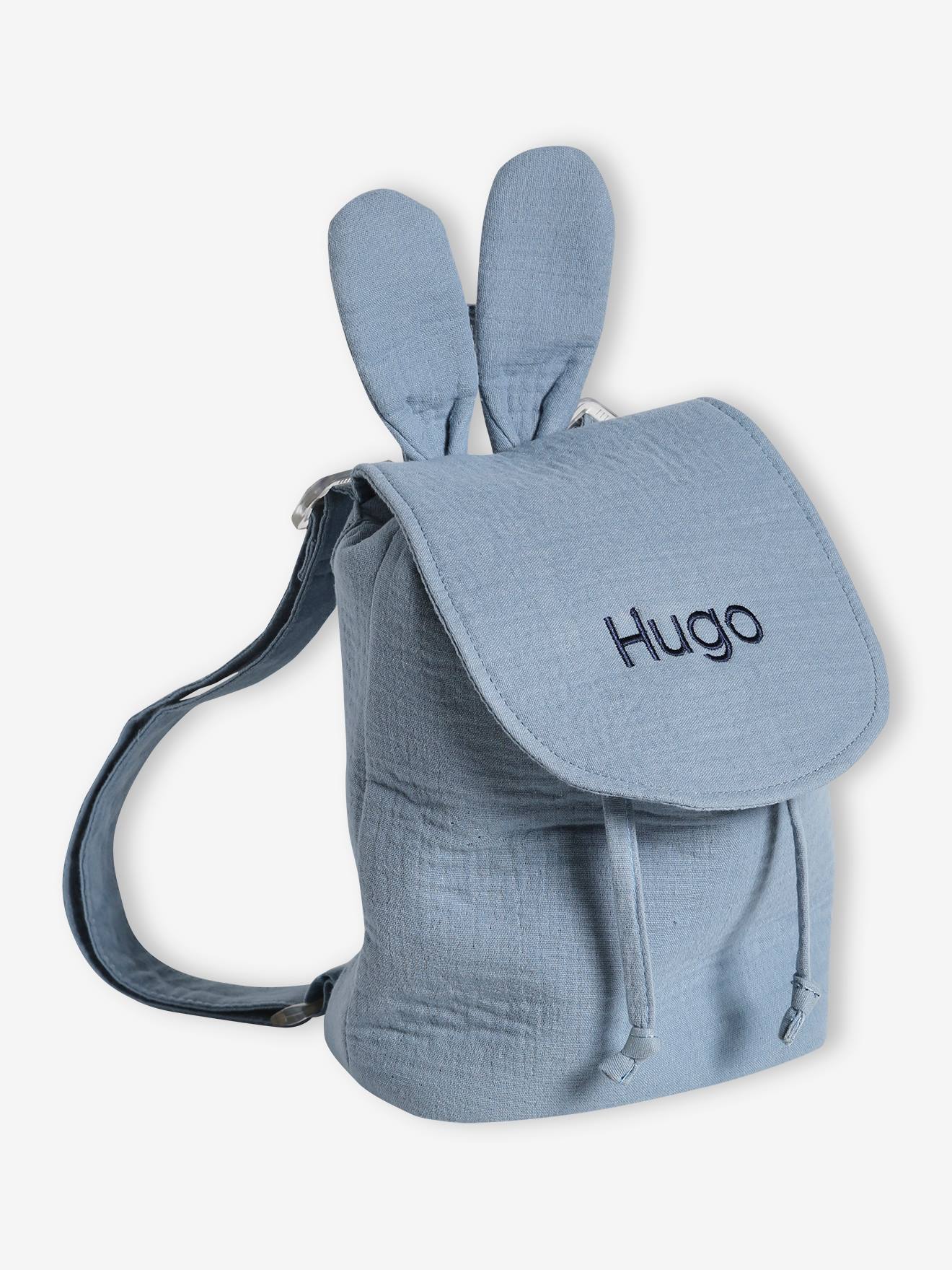 Vertbaudet Kinder Rucksack mit Ohren, personalisierbar - graubeige