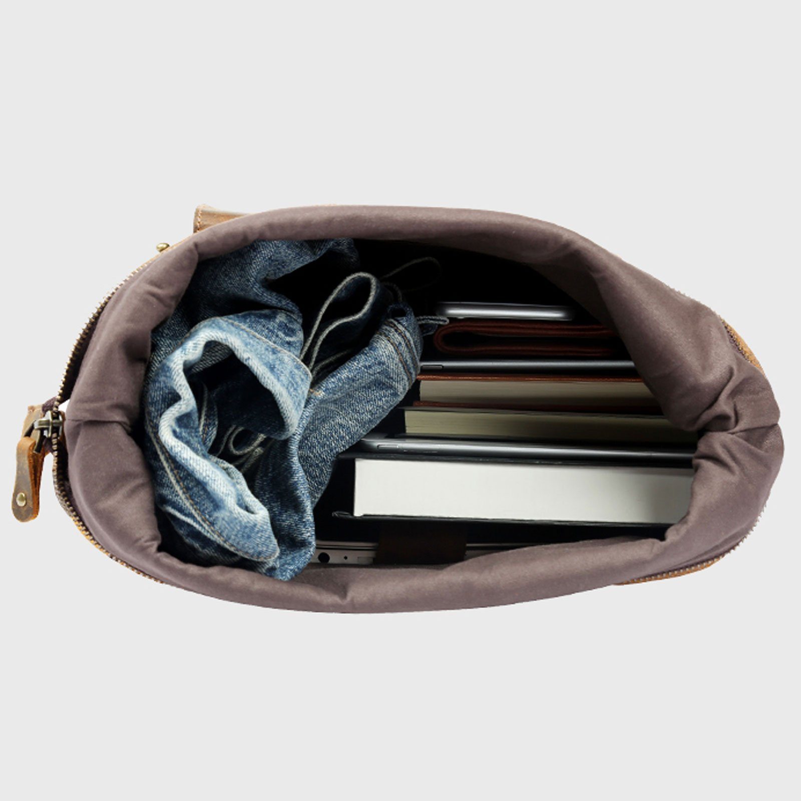 OKWISH Laptoprucksack Rucksack Schulrucksack Lederrucksack Reiserucksack Schultertasche (Vintage Echtes Leder Notebook Laptop Tasche Schule Uni Rucksack, Backpack mit Laptopfach, luxuriös, Luxus, Echtleder), für Herren Damen Jungen Teenager Freizeit