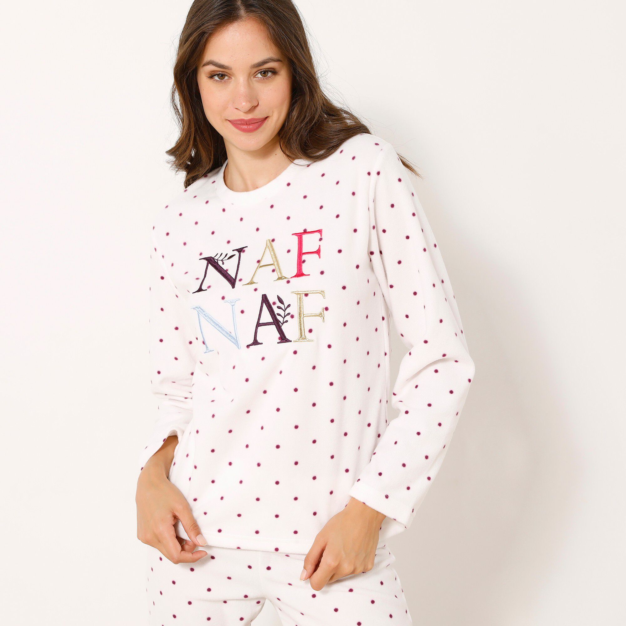 Pyjama micropolaire imprimé pois