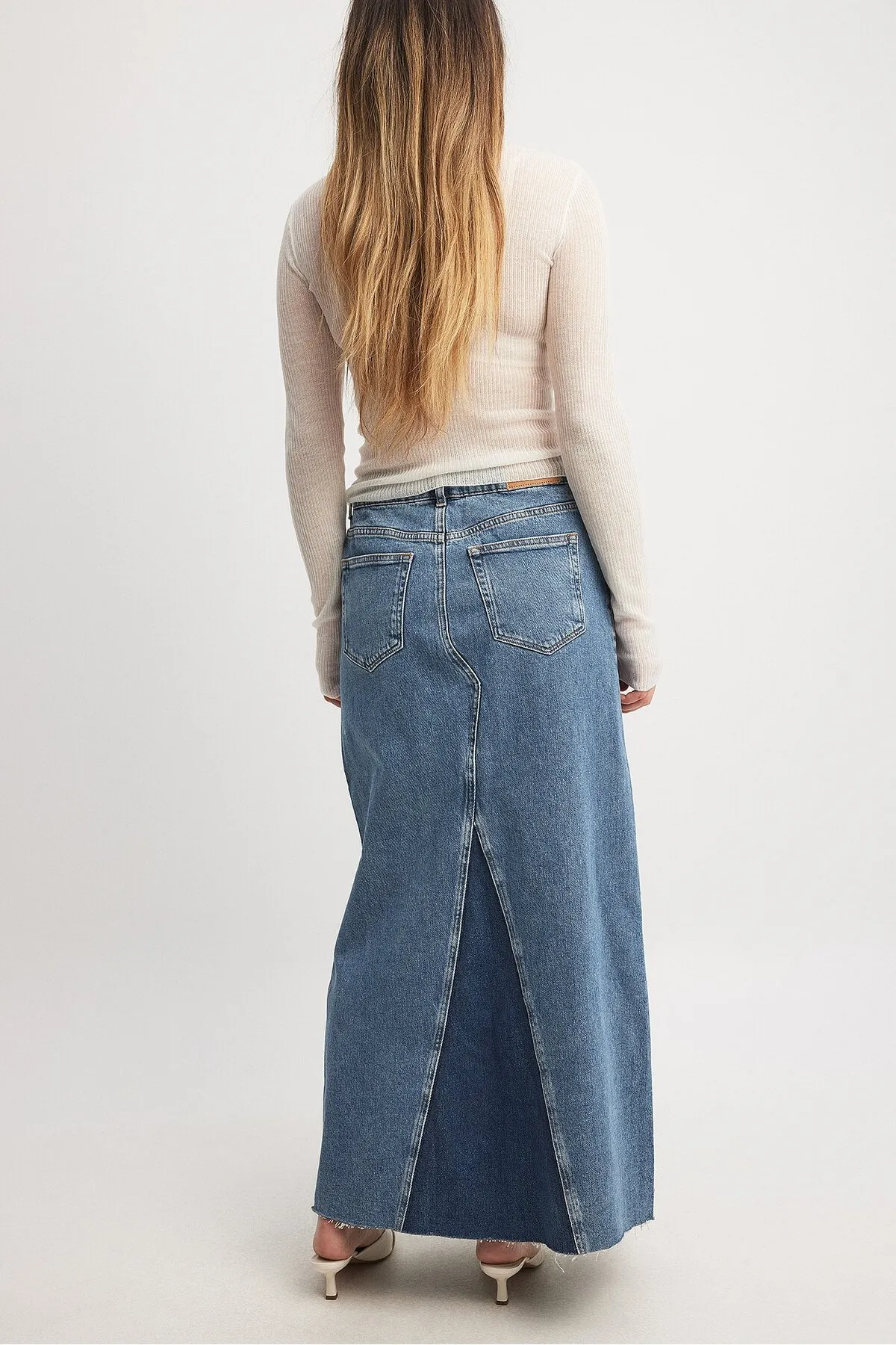 NA-KD  Maxi-Jeansrock im Panel-Design