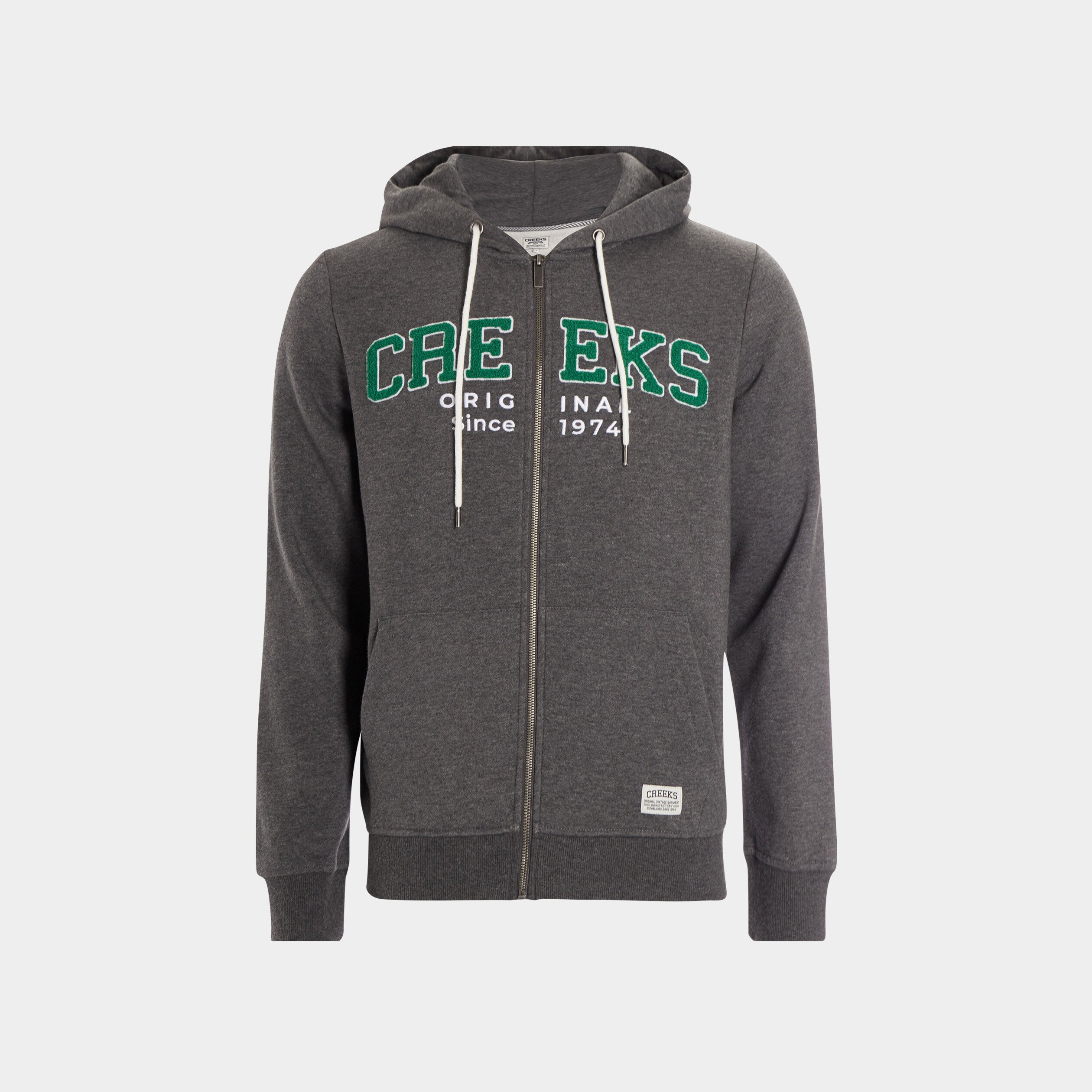 Sweat zippé à capuche Creeks gris foncé homme | La Halle