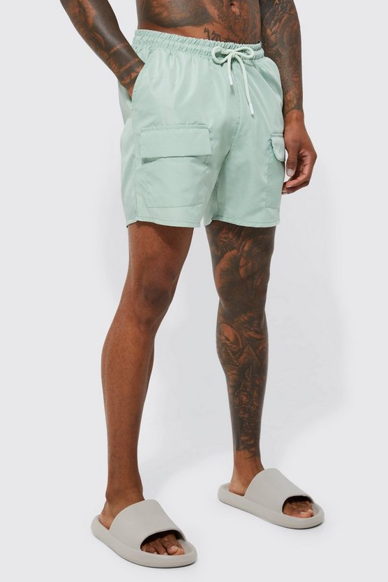 Mittellange Cargo-Badehose
